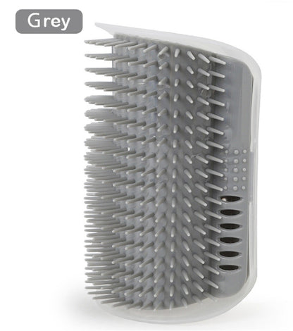 Cat Self Groomer Wall Brush Corner Face Scratcher Massage Comb Catnip Holder