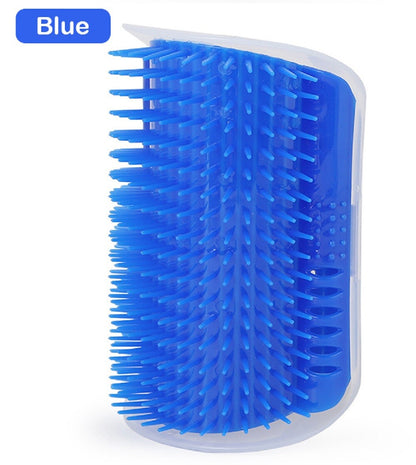 Cat Self Groomer Wall Brush Corner Face Scratcher Massage Comb Catnip Holder